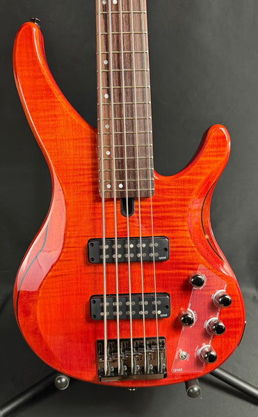Yamaha TRBX605FM 5-String Bass Guitar Flamed Caramel Brown Finish