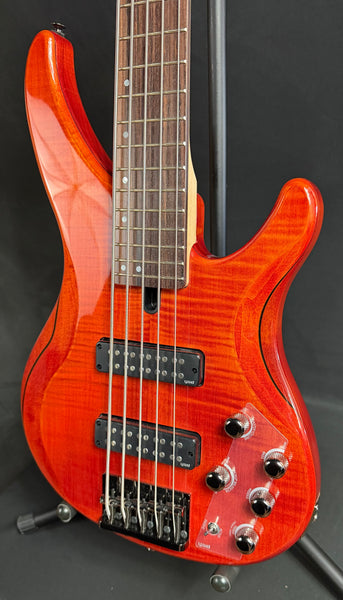Yamaha TRBX605FM 5-String Bass Guitar Flamed Caramel Brown Finish
