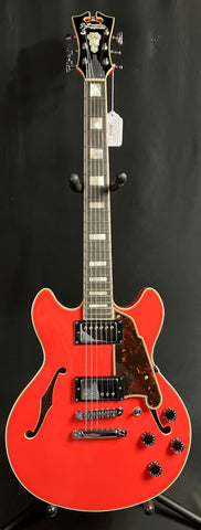 D'Angelico Premier Mini DC Semi-Hollow Body Electric Guitar Fiesta Red Finish w/ Gig Bag
