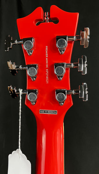 D'Angelico Premier Mini DC Semi-Hollow Body Electric Guitar Fiesta Red Finish w/ Gig Bag
