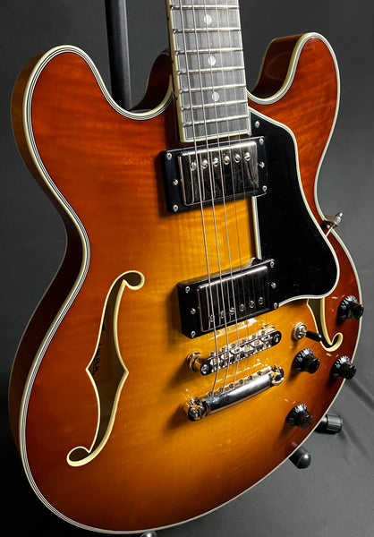 Eastman T484-GB Semi-Hollow Body Electric Guitar Goldburst Finish w/ Case