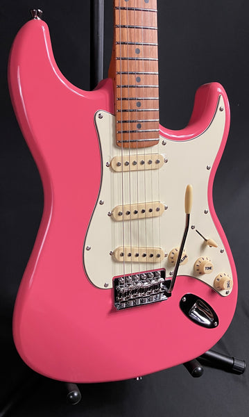 JET Guitars JS-300 Strat-Style Electric Guitar Burgundy Pink Finish