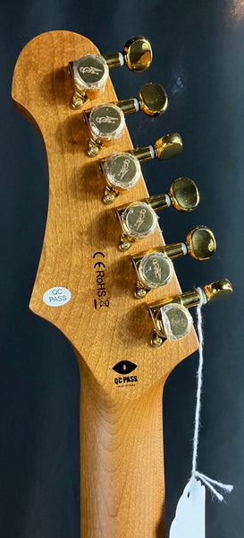 JET Guitars JS-300 Strat-Style Electric Guitar Olympic White w/ Gold Hardware