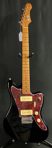 JET Guitars JJ-300 P90 Offset Electric Guitar Gloss Black Finish