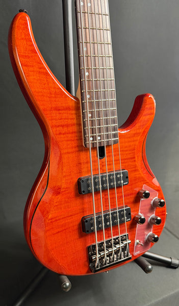 Yamaha TRBX605FM 5-String Bass Guitar Flamed Caramel Brown Finish (353)