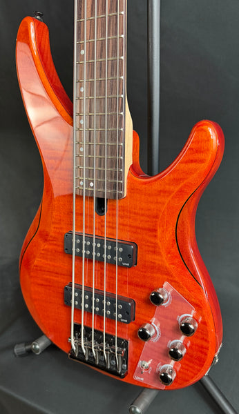 Yamaha TRBX605FM 5-String Bass Guitar Flamed Caramel Brown Finish (353)