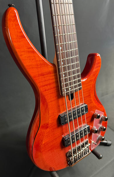 Yamaha TRBX605FM 5-String Bass Guitar Flamed Caramel Brown Finish (353)