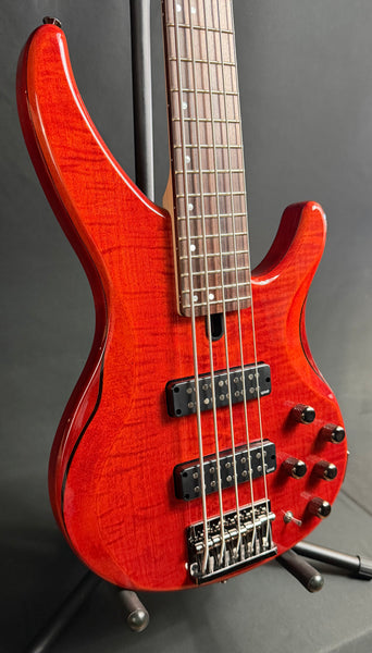 Yamaha TRBX605FM 5-String Bass Guitar Flamed Caramel Brown Finish (049)