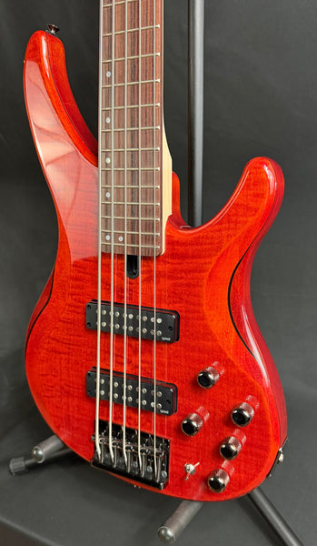 Yamaha TRBX605FM 5-String Bass Guitar Flamed Caramel Brown Finish (049)