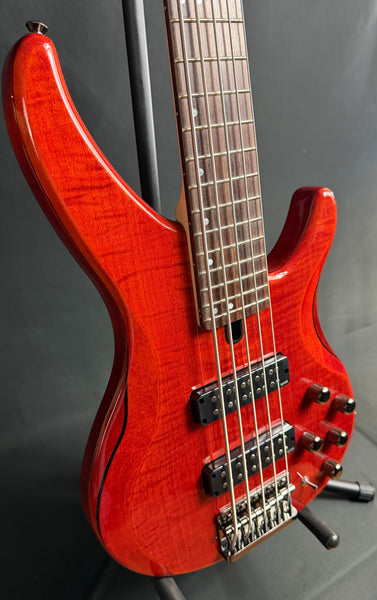 Yamaha TRBX605FM 5-String Bass Guitar Flamed Caramel Brown Finish (049)