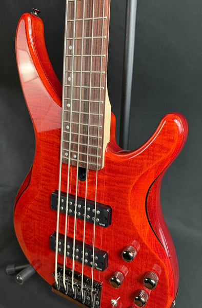 Yamaha TRBX605FM 5-String Bass Guitar Flamed Caramel Brown Finish (049)