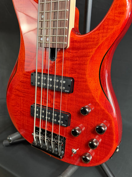 Yamaha TRBX605FM 5-String Bass Guitar Flamed Caramel Brown Finish (049)