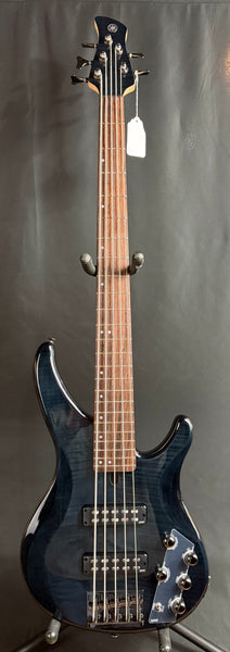 Yamaha TRBX605FM 5-String Bass Guitar Flamed Transparent Black Finish