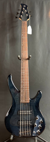 Yamaha TRBX605FM 5-String Bass Guitar Flamed Transparent Black Finish