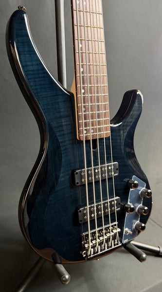 Yamaha TRBX605FM 5-String Bass Guitar Flamed Transparent Black Finish