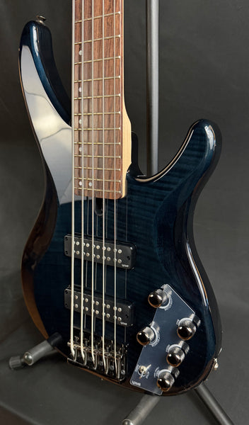 Yamaha TRBX605FM 5-String Bass Guitar Flamed Transparent Black Finish