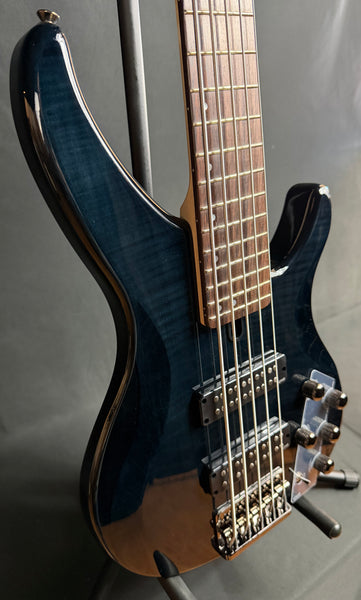 Yamaha TRBX605FM 5-String Bass Guitar Flamed Transparent Black Finish