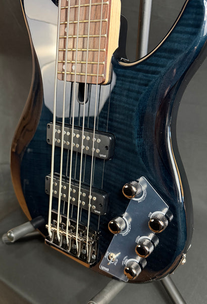Yamaha TRBX605FM 5-String Bass Guitar Flamed Transparent Black Finish