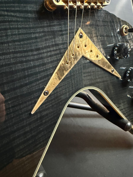 Dean Black Gold Flying V Electric Guitar Transparent Black Finish w/ OHSC