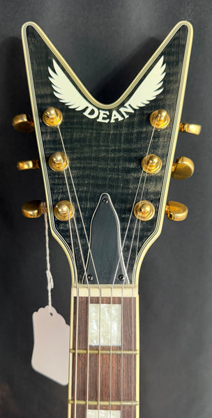 Dean Black Gold Flying V Electric Guitar Transparent Black Finish w/ OHSC