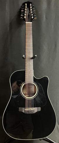 Takamine GD30CE-12 12-String Dreadnought Cutaway Acoustic-Electric Guitar Gloss Black