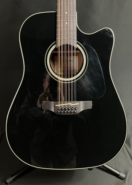 Takamine GD30CE-12 12-String Dreadnought Cutaway Acoustic-Electric Guitar Gloss Black