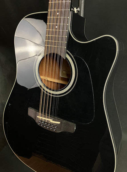 Takamine GD30CE-12 12-String Dreadnought Cutaway Acoustic-Electric Guitar Gloss Black