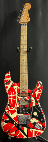 EVH Striped Series Frankenstein Relic Electric Guitar Red w/ Black Stripes w/ OHSC