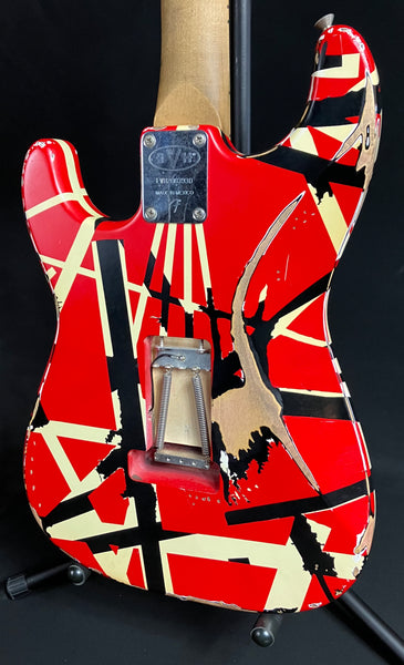 EVH Striped Series Frankenstein Relic Electric Guitar Red w/ Black Stripes w/ OHSC