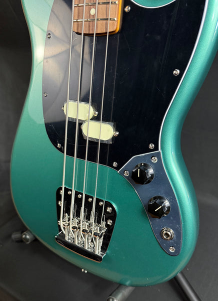 Fender American Professional Classic Mustang Bass 4-String Bass Guitar Faded Sherwood Green w/ Gig Bag