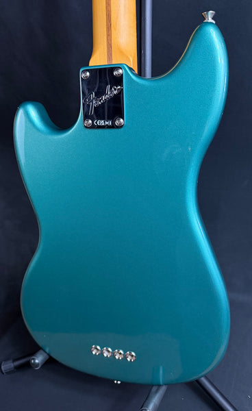 Fender American Professional Classic Mustang Bass 4-String Bass Guitar Faded Sherwood Green w/ Gig Bag