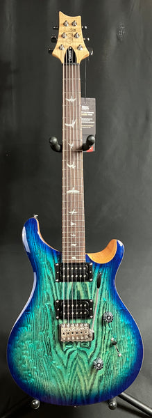 PRS SE Custom 24 "Exotic" Burled Ash Limited Edition Electric Guitar Lake Blue