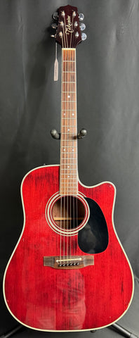 Takamine EF325SRC Dreadnought Cutaway Acoustic-Electric Guitar Wine Red Finish