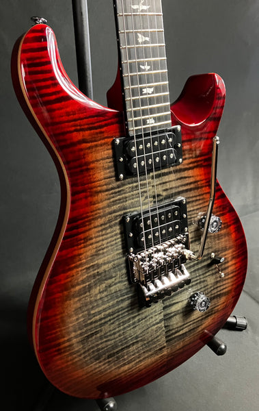 PRS SE Custom 24 "Floyd" Electric Guitar Charcoal Cherry Burst Finish w/ Gig Bag
