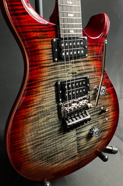 PRS SE Custom 24 "Floyd" Electric Guitar Charcoal Cherry Burst Finish w/ Gig Bag