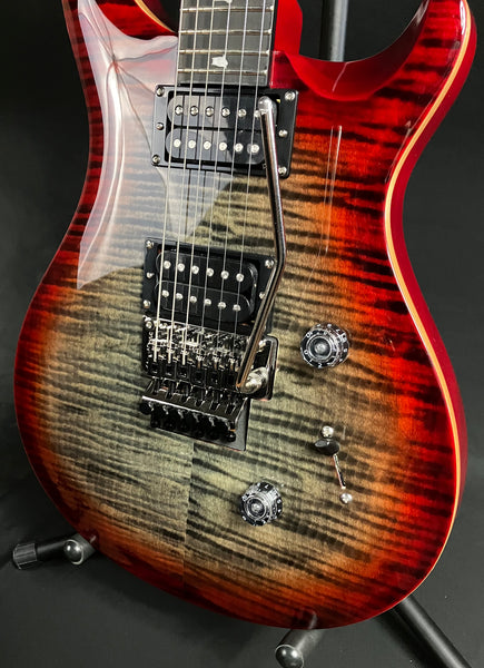 PRS SE Custom 24 "Floyd" Electric Guitar Charcoal Cherry Burst Finish w/ Gig Bag