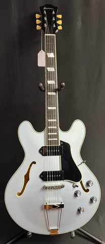 Eastman T64-T-IBM Thinline Hollowbody Electric Guitar Iced Blue Metallic w/ Gig Bag