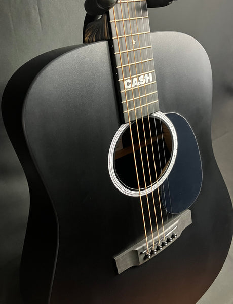 Martin DX Johnny Cash Dreadnought Acoustic-Electric Guitar Jett Black w/ Gig Bag