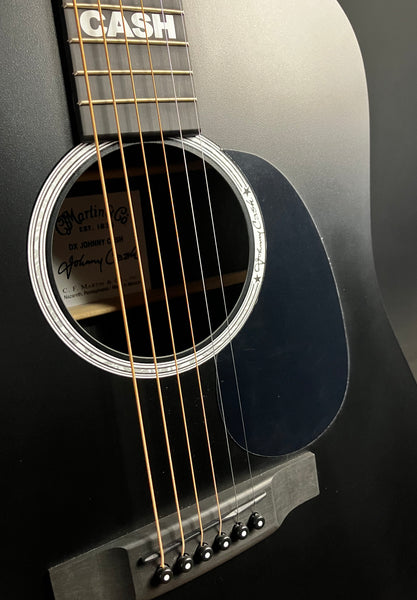 Martin DX Johnny Cash Dreadnought Acoustic-Electric Guitar Jett Black w/ Gig Bag