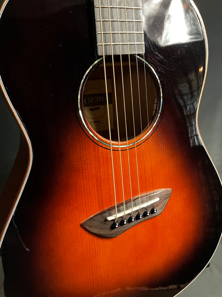 Yamaha CSF3M All-Solid Parlor Acoustic-Electric Guitar Tobacco Sunburst w/ Case