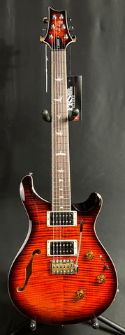 PRS SE Custom 24 Semi-Hollow Piezo Electric Guitar Orange Tiger Smokeburst