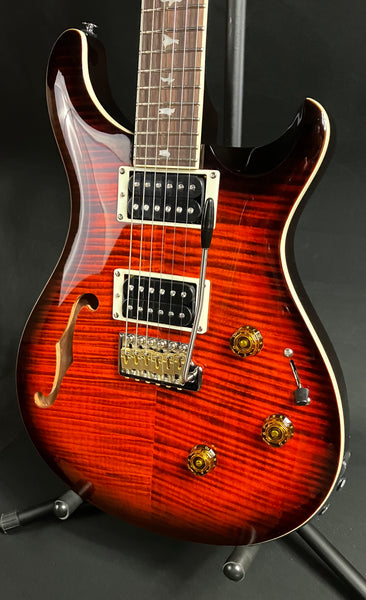 PRS SE Custom 24 Semi-Hollow Piezo Electric Guitar Orange Tiger Smokeburst
