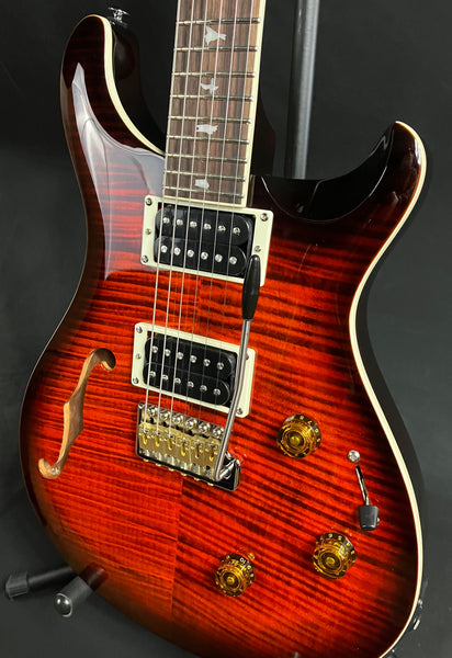 PRS SE Custom 24 Semi-Hollow Piezo Electric Guitar Orange Tiger Smokeburst