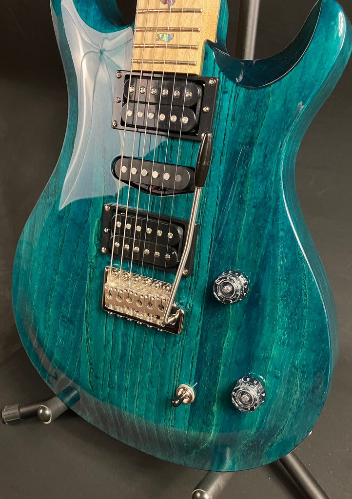 Schecter C-1 E/A Semi-Hollow Body Electric Guitar w/ Piezo Flamed Cats Eye  Finish