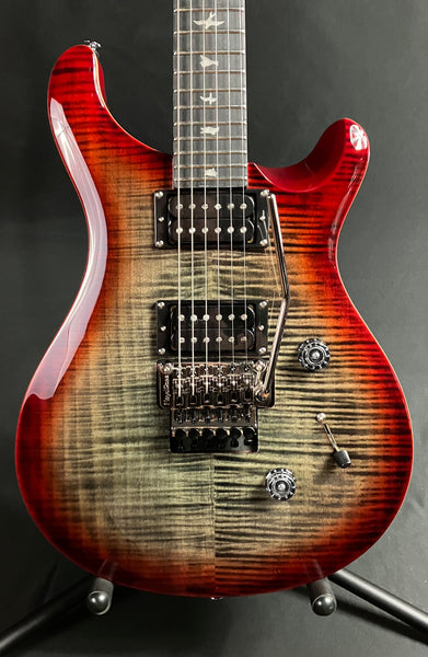 PRS SE Custom 24 "Floyd" Electric Guitar Charcoal Cherry Burst Finish w/ Gig Bag