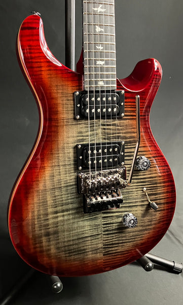 PRS SE Custom 24 "Floyd" Electric Guitar Charcoal Cherry Burst Finish w/ Gig Bag