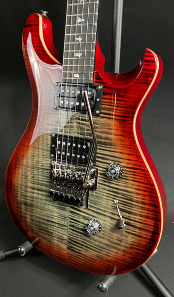 PRS SE Custom 24 "Floyd" Electric Guitar Charcoal Cherry Burst Finish w/ Gig Bag