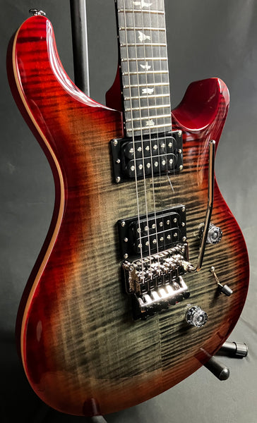 PRS SE Custom 24 "Floyd" Electric Guitar Charcoal Cherry Burst Finish w/ Gig Bag