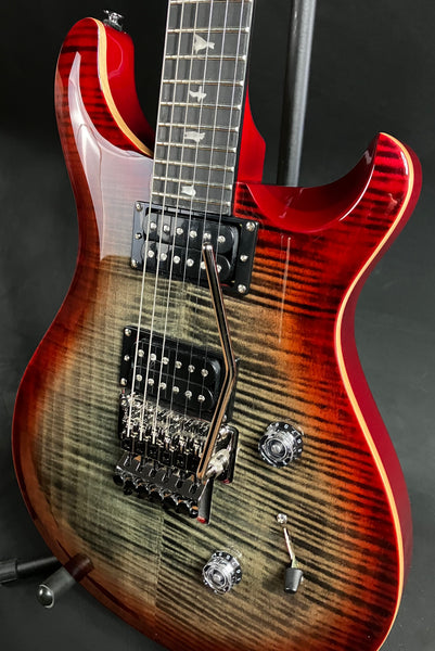 PRS SE Custom 24 "Floyd" Electric Guitar Charcoal Cherry Burst Finish w/ Gig Bag