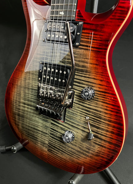 PRS SE Custom 24 "Floyd" Electric Guitar Charcoal Cherry Burst Finish w/ Gig Bag